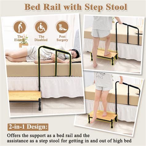 Zelen Medical Step Stool Bed Rails for Elderly Bed Steps for High Beds