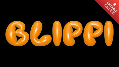 Blippi Orange Bubble D Font Text Effect Generator