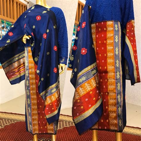 Jual SONGKET TENUN CANTIK MANIS RAKAM TUMPAL SADUM BIRU SONGKET ILHAM