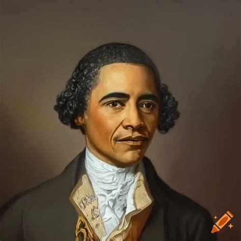 Oil portrait of barack obama in the 1700s