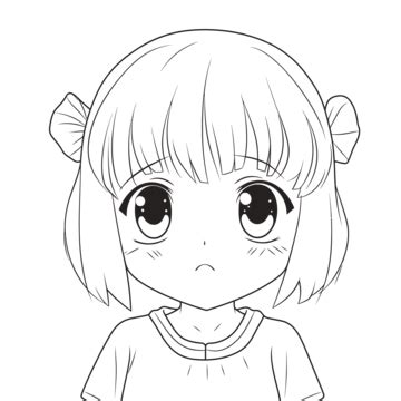 Anime Girl Outline PNG, Vector, PSD, and Clipart With Transparent ...