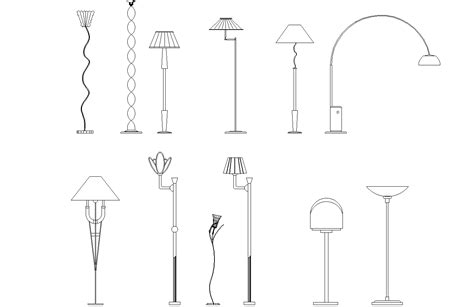 Floor Lamp Plan Detail Dwg Cadbull