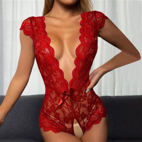 Lingerie Sexy Femme Body Dos Nu En Dentelle Rotique Nuisette Ouverte