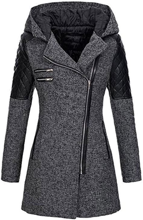 Wintermantel Damen Warm Gefüttert Winter Parka Jacke Mittellang