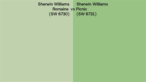 Sherwin Williams Romaine Vs Picnic Side By Side Comparison