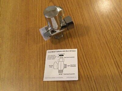 Luxe Bidet Chrome Finish Metal T Adapter With Shut Off Valve For Luxe