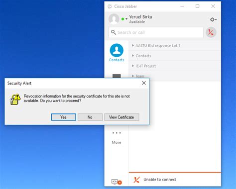 Cisco Jabber Certificate Alert After Login Cisco Community
