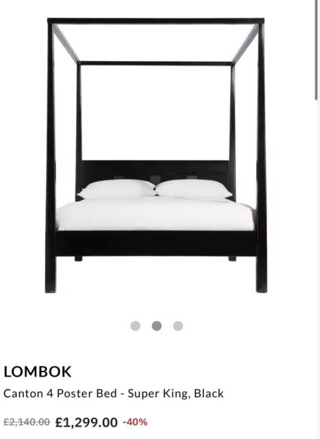 Lombok Canton 4 Four Poster Bed Super King Black Rrp £2140 Bed Frame