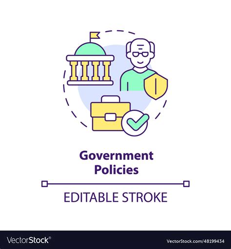 2d Customizable Government Policies Line Icon Vector Image