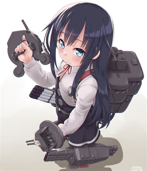 Safebooru 1girl Asashio Kancolle Asashio Kai Ni Kancolle Black Dress Black Hair Blue Eyes