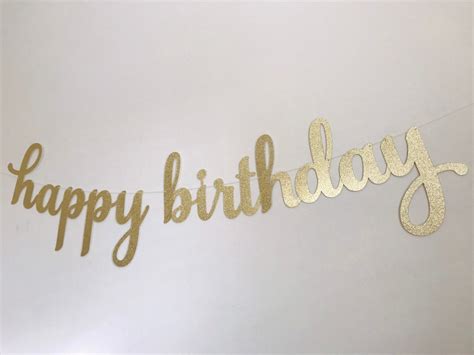 Happy Birthday Banner, Birthday Banner, Script Birthday Banner, Cursive ...