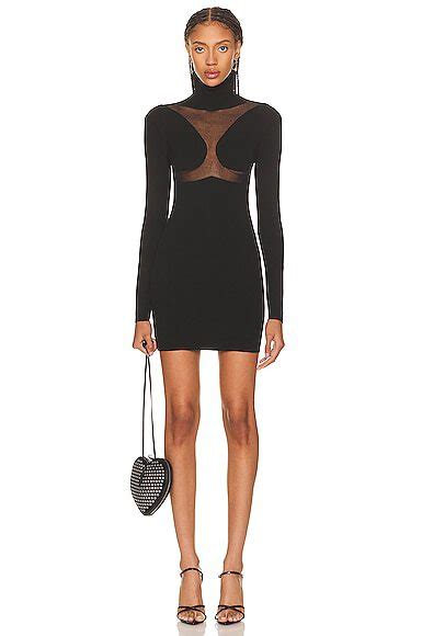 Zeynep Arcay Sheer Knit Mini Dress In Black Editorialist