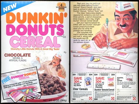 1988 Dunkin Donuts Cereal Box This Is A Fun Box Chocolat Flickr