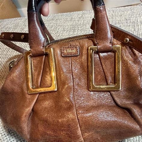 Chloe Ethel Satchel Supple Brown Black Leather Gold Depop