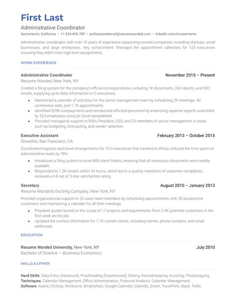 Human Resources Coordinator CV Example For 2023 Resume Worded