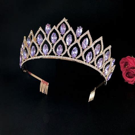 Tiara Valeria Color Violeta Novias Y Quincea Eras