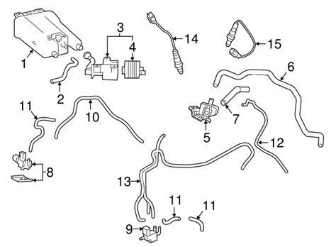 Toyota Camry Evaporative Emissions System Lines Front