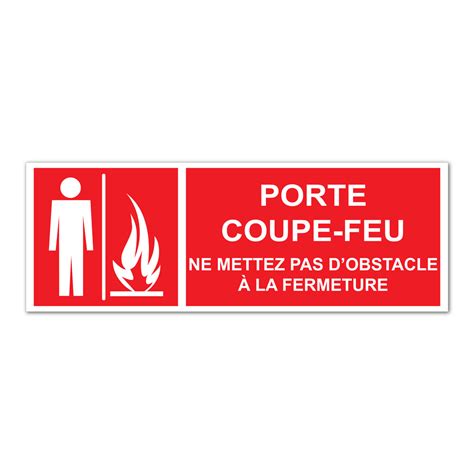 PVC Expansé 4mm Texte picto Porte coupe feu 105X297mm Impression