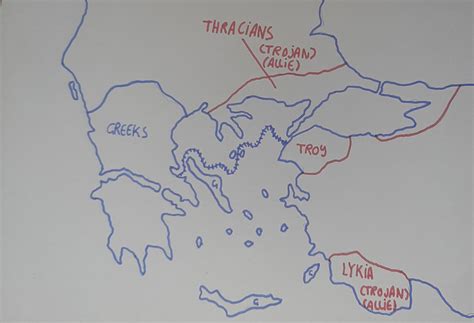 Trojan War 1260 b.c - 1180 b.c : r/handdrawn_maps