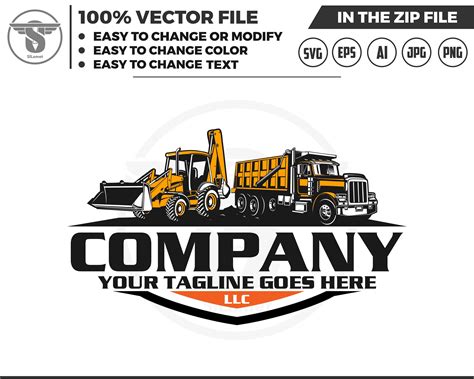 Backhoe Loaders And Dump Truck Logo Svg Backhoe Excavator Logo Svg