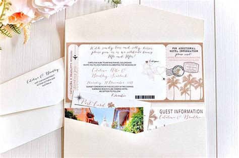 Colombia Boarding Pass Wedding Invitation Design Fee Etsy Canada Boarding Pass Wedding