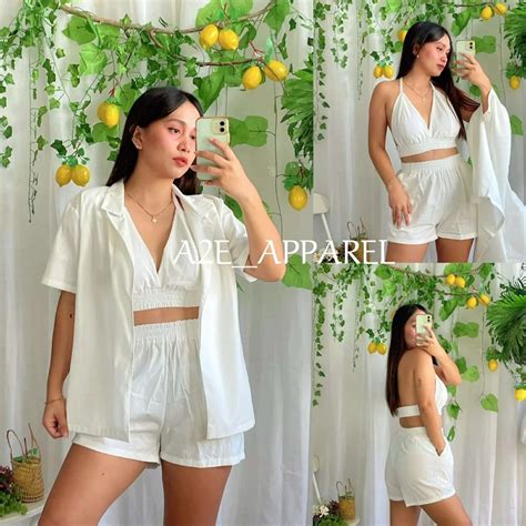 A2E Andrea Set 3in1 Coordinates Terno With Polo Bra Shorts Polo