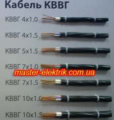 Кабель КВВГ, АКВВГ, КВВГ-Тна 660 В., 1000 В. ГОСТ 1508-78, КВВГнг ...