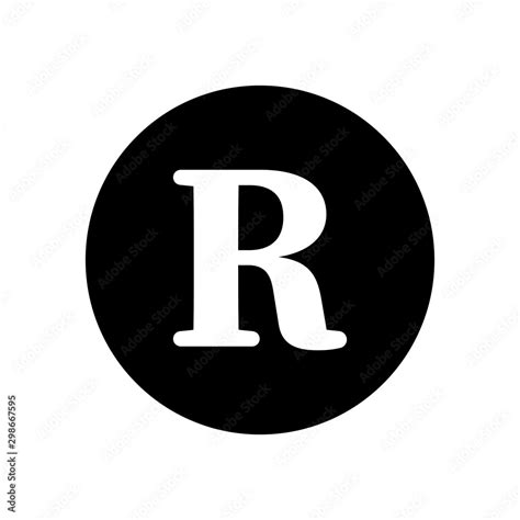 registered trademark symbol icon vector  white background stock