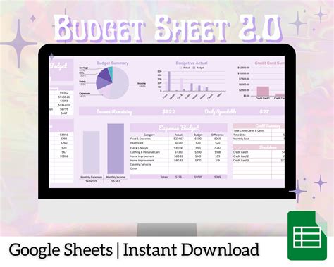 Budget Spreadsheet Template - Etsy