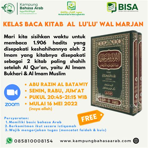 Kelas Latihan Baca Kitab Al Lulu Wal Marjan Kampung Bahasa Arab