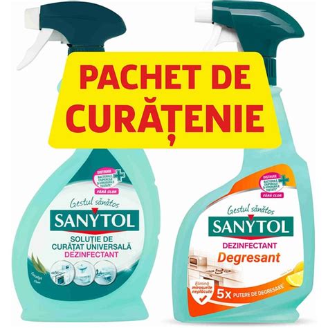 Pachet SANYTOL Spray Dezinfectant Suprafete 500 Ml Ultra Degresant