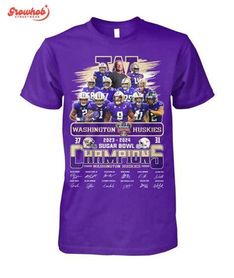 2023-2024 Washington Huskies Sugar Bowl Champions T-Shirt - Growhob