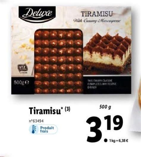 Promo Tiramisu Chez Lidl