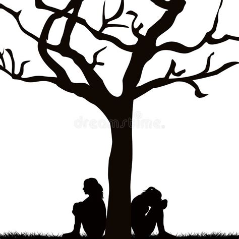 Sad Girl Sitting Under Tree Stock Illustrations 16 Sad Girl Sitting