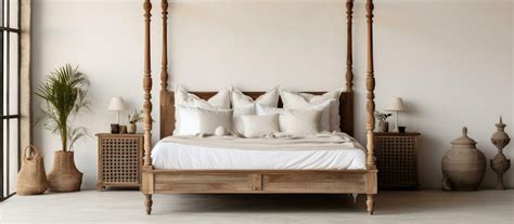 white  poster bed   modern colonial style bedroom  stock