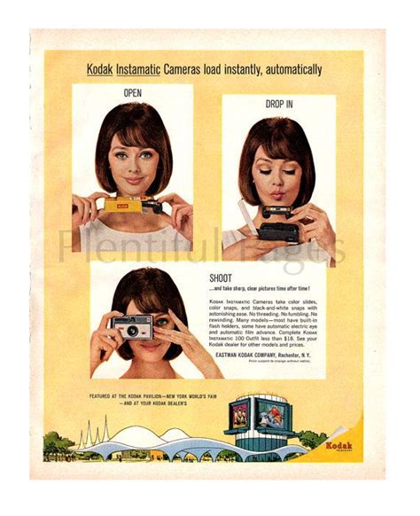 1964 Kodak Instamatic Vintage Ad 1960s Camera Retro Camera 1960s Housewife New York World