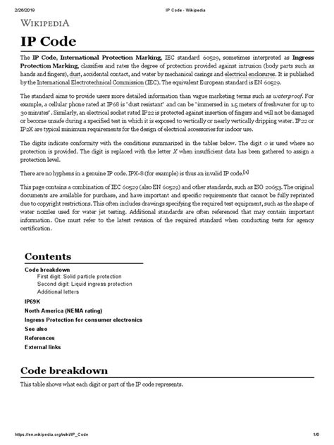 IP Code - Wikipedia.pdf | Technology | Electrical Engineering 