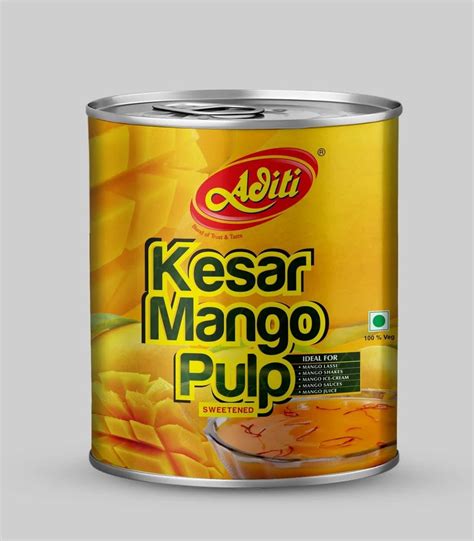 Yellow Aditi Kesar Mango Pulp Packaging Size Gm Speciality