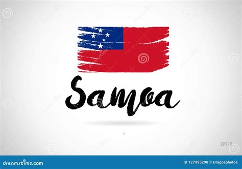 Samoa Country Flag Concept with Grunge Design Icon Logo Stock Vector ...