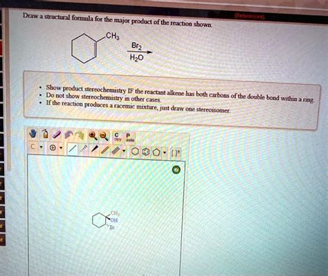 Solveddraw Suuctural Forula For The Major Product Of The Reaction