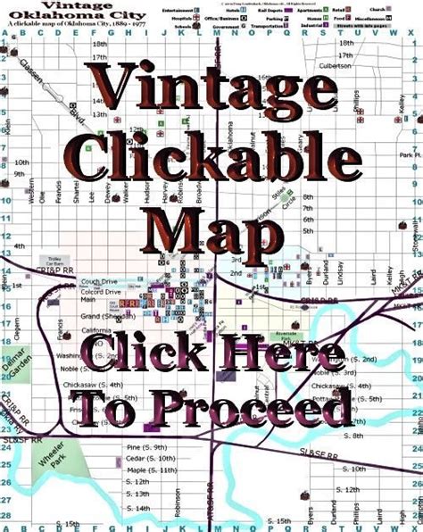 Vintage Oklahoma City Clickable Map - Retro Metro OKC