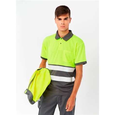 Polo Manga Corta Combinado Alta Visibilidad Monza Ropa Trabajo Av