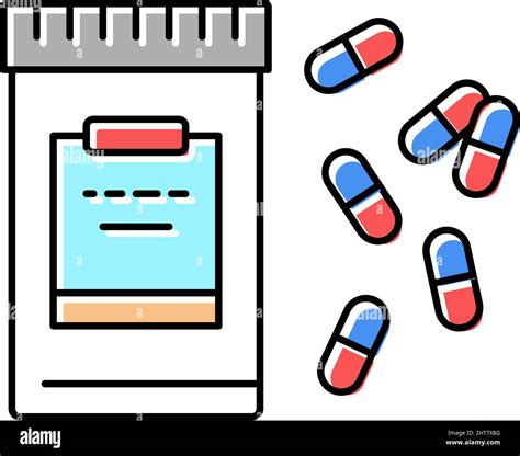 Drogas De Anestesia Píldoras Y Contenedor De Color Icono Vector Ilustración Imagen Vector De