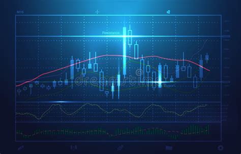 Vector Stock Charts And Market Analysis In Blue Theme Stock Vector Illustration Of Financial