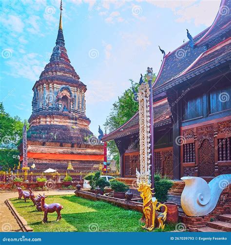 The Ancient Chedi Behind The Viharn Of Wat Lok Moli Chiang Mai