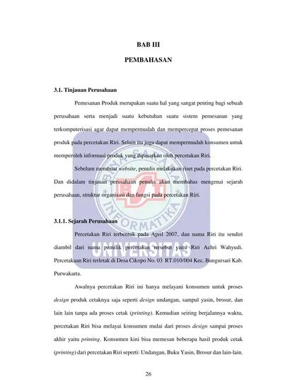 BAB III PEMBAHASAN Terkomputerisasi Agar Dapat Mempermudah Dan