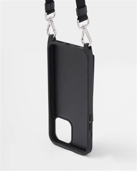 Black Saffiano Leather Iphone Pro Max Case Prada