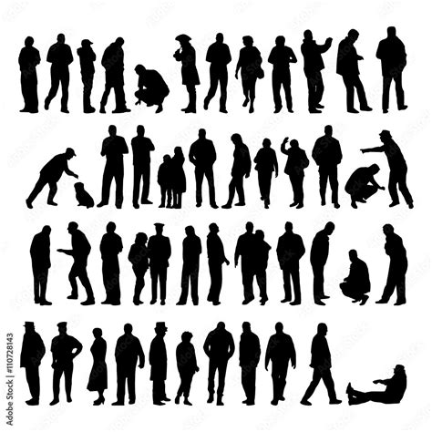 Vektor Set Menschen Silhouetten Stock Vector Adobe Stock