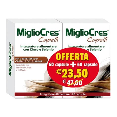 MiglioCres Capelli Splendenti Integratore Alimentare Anti Caduta 60 60