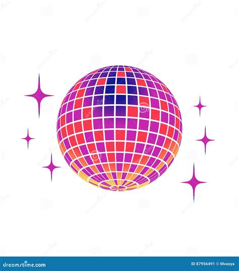 Disco Ball Vector Icon Stock Vector Illustration Of Glass 87956491